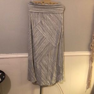 Anthro gray and white maxi skirt